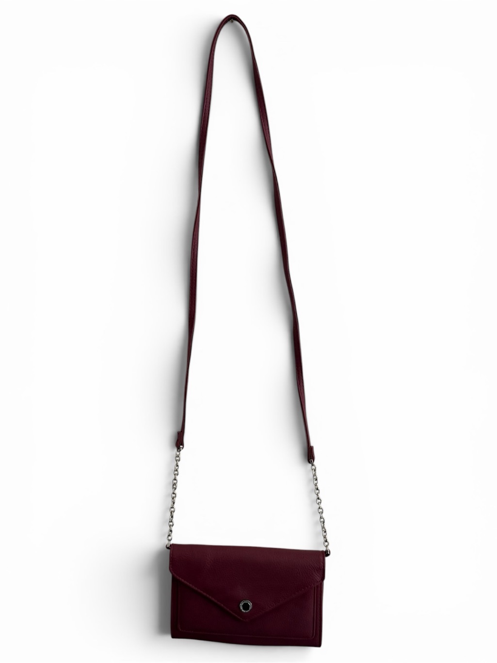Women's Burgundy Crossbody Chain-Strap Bag